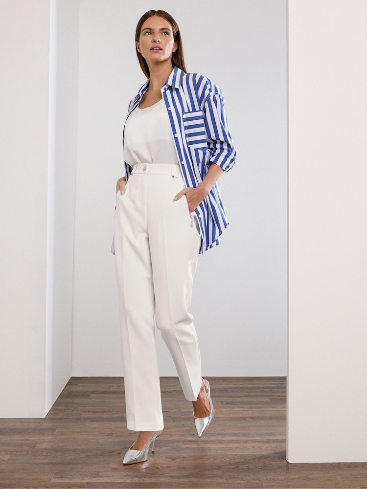 Star by Julien MacDonald White Zip Detail Tapered Trousers - Image 2 of 5