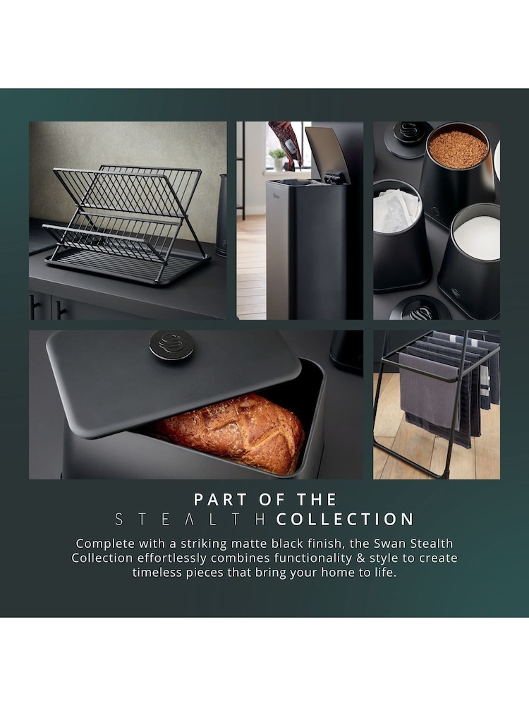 Swan Black Collapsible Dish Rack with Removable Drip Tray - Image 10 of 10