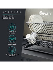 Swan Black Collapsible Dish Rack with Removable Drip Tray - Image 3 of 10