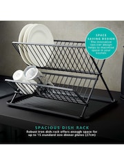 Swan Black Collapsible Dish Rack with Removable Drip Tray - Image 4 of 10