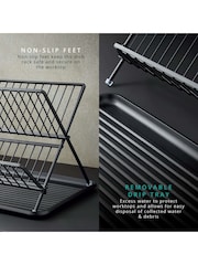 Swan Black Collapsible Dish Rack with Removable Drip Tray - Image 5 of 10