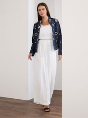 Star by Julien MacDonald Blue Denim Waterfall Eyelet Jacket - Image 3 of 5