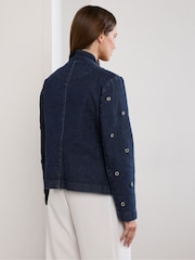 Star by Julien MacDonald Blue Denim Waterfall Eyelet Jacket - Image 4 of 5