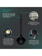 Swan 6 Piece Black Stealth Kitchen Tool Set - Image 6 of 9