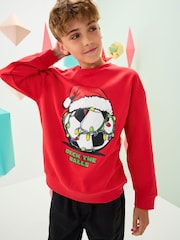 Red White Christmas Crew Sweatshirt (3-16yrs) - Image 1 of 7