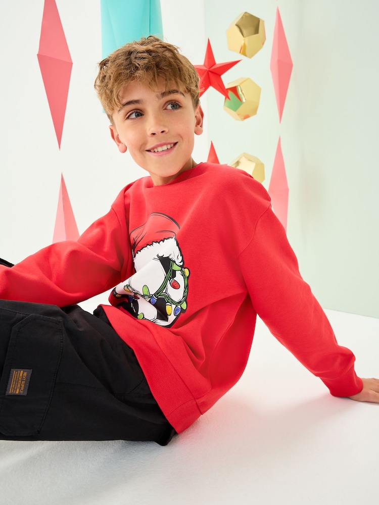 Red White Christmas Crew Sweatshirt (3-16yrs) - Image 2 of 7