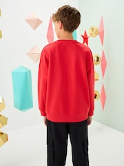Red White Christmas Crew Sweatshirt (3-16yrs) - Image 3 of 7