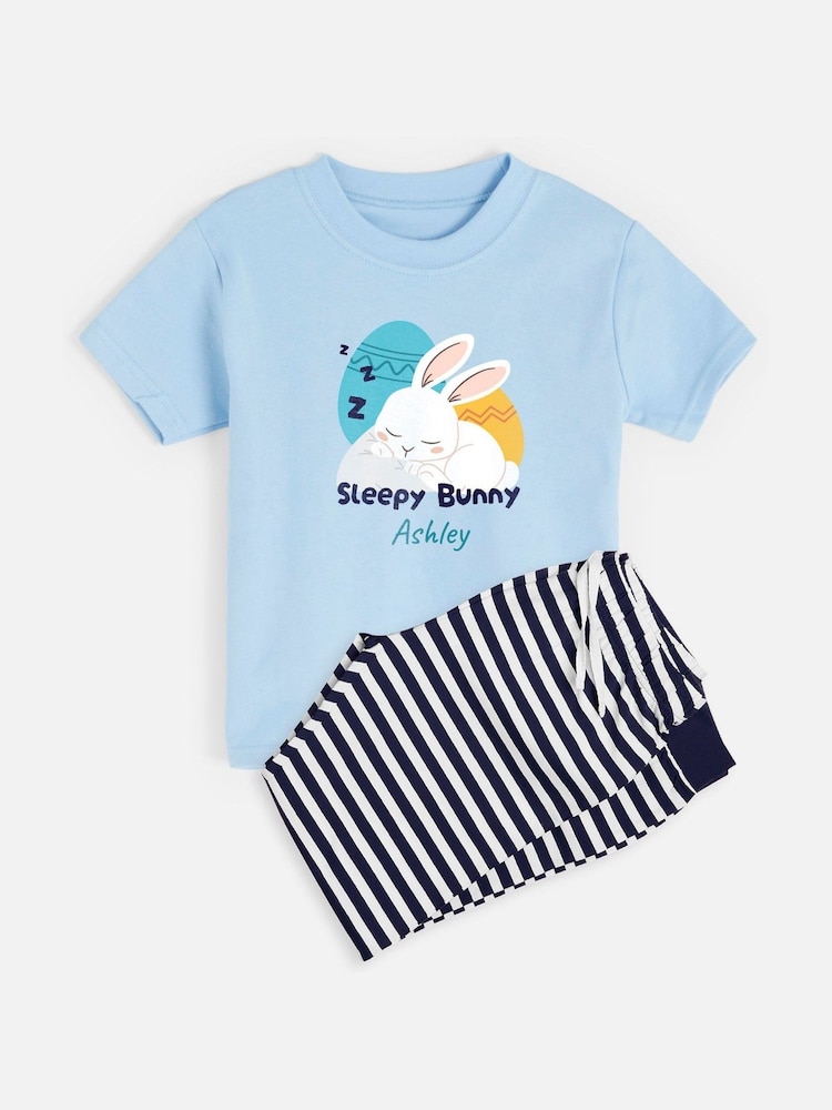 Personalised Toddlers Sleepy Bunny Pyjamas by Dollymix - Image 1 of 4