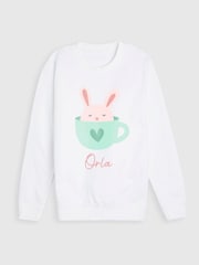 Personalised Kids Bunny Sweatshirt by Dollymix - Image 1 of 4