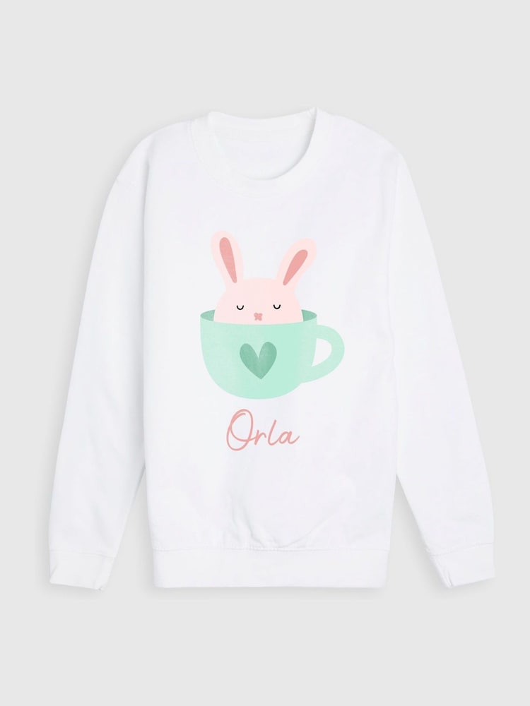 Personalised Kids Bunny Sweatshirt by Dollymix - Image 1 of 4