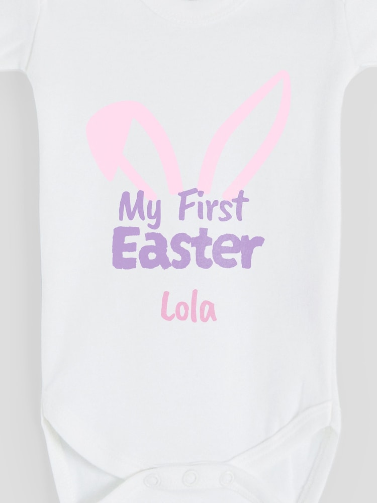 Personalised My First Easter 100% Cotton Bodysuit by Dollymix - Image 2 of 4