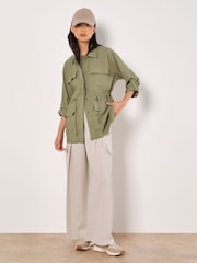 Apricot Green Cargo Pocket Cotton Twill Jacket - Image 3 of 5
