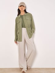 Apricot Green Cargo Pocket Cotton Twill Jacket - Image 4 of 5