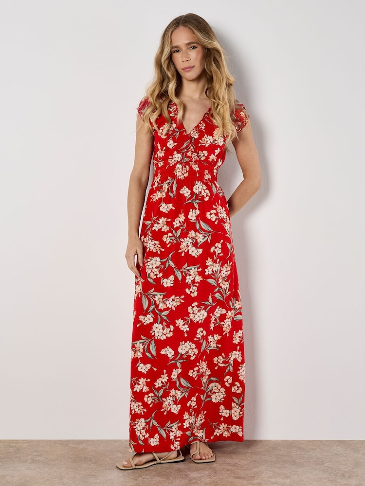 Apricot Red Flowing Jasmine Maxi Dress - Image 4 of 4