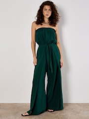 Apricot Green Bandeau Wrap Leg Tetra 100% Cotton Jumpsuit - Image 1 of 5