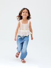 Raffya Cream Penny 100% Cotton Vest - Image 3 of 5