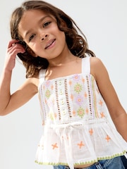 Raffya Cream Penny 100% Cotton Vest - Image 5 of 5