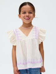 Raffya Cream Marianna 100% Cotton Blouse - Image 1 of 5