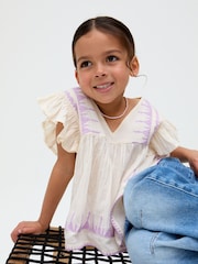 Raffya Cream Marianna 100% Cotton Blouse - Image 3 of 5