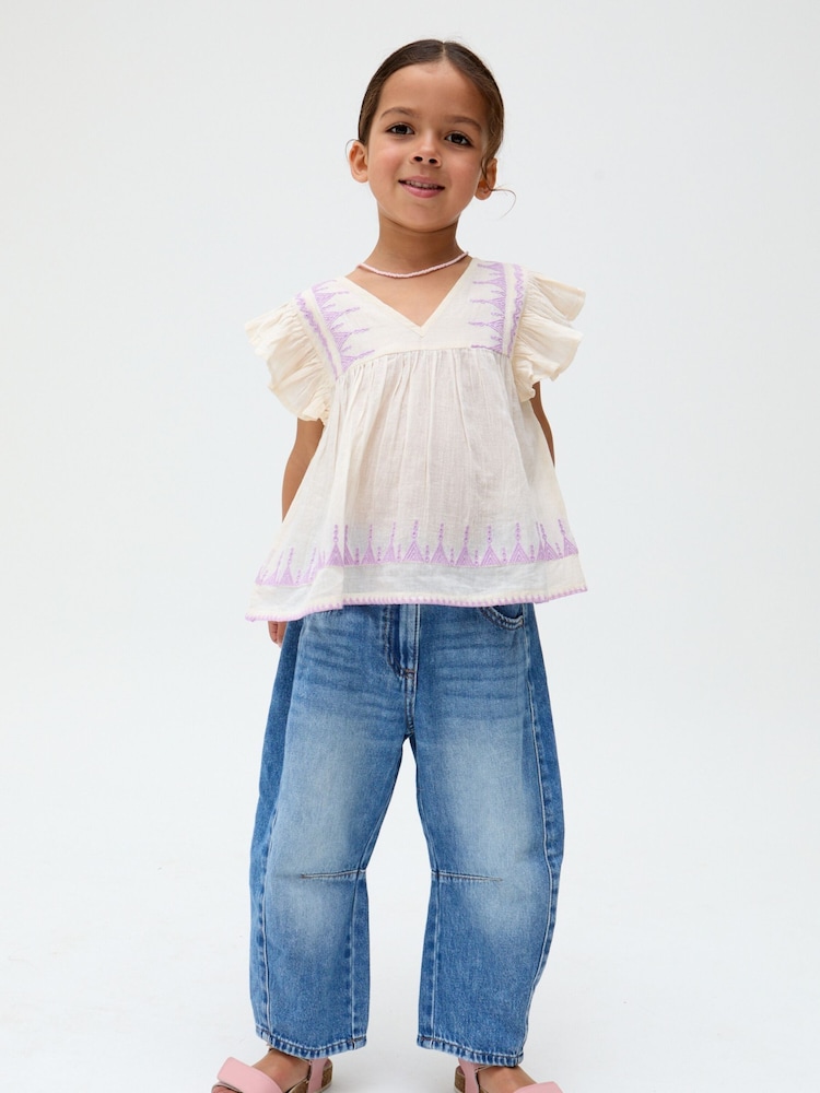 Raffya Cream Marianna 100% Cotton Blouse - Image 5 of 5
