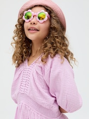 Raffya Purple Soipoi Double Cloth 100% Cotton Dress - Image 4 of 5