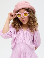Raffya Purple Soipoi Double Cloth 100% Cotton Dress - Image 5 of 5