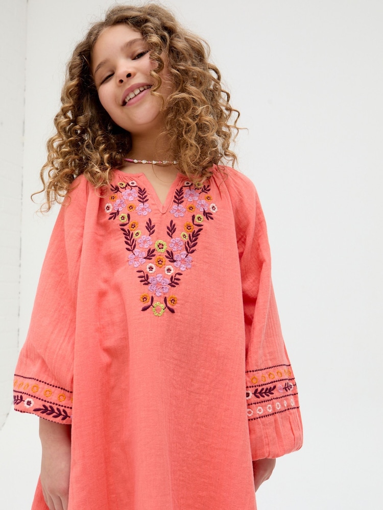 Raffya Orange Lavender 100% Cotton Dress - Image 5 of 5