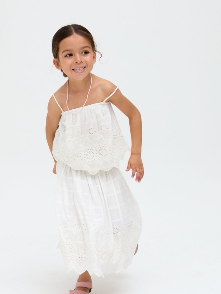Raffya White Ruffa Co-Ord 100% Cotton Top - Image 1 of 4