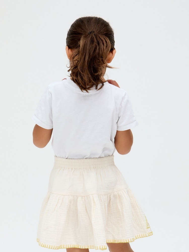 Raffya Cream Starannise 100% Cotton Skirt - Image 2 of 6