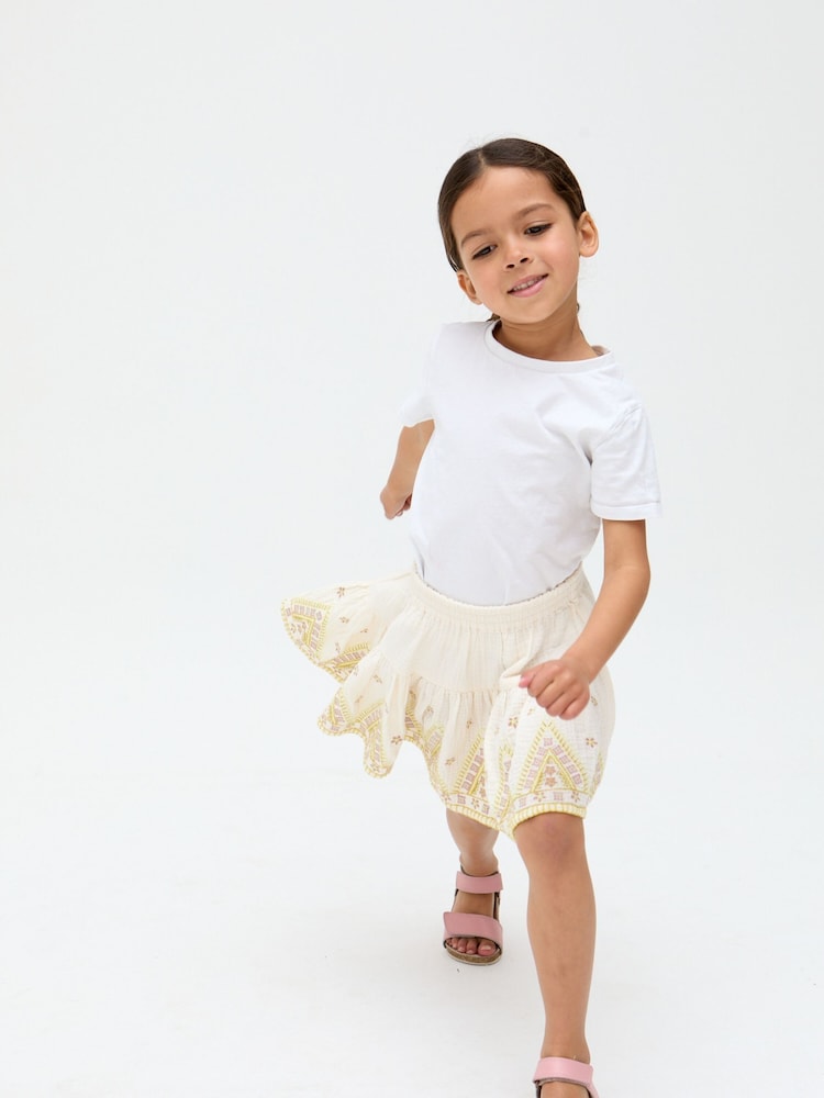 Raffya Cream Starannise 100% Cotton Skirt - Image 6 of 6