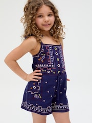 Raffya Blue Sailor 100% Cotton  Playsuit - Image 1 of 4