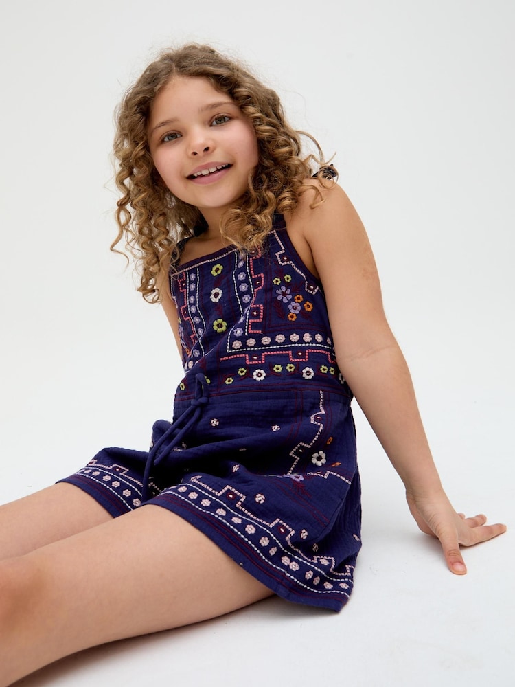 Raffya Blue Sailor 100% Cotton  Playsuit - Image 4 of 4