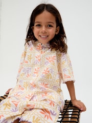 Raffya Cream Gilly Printed 100% Cotton Shirt - Image 1 of 4