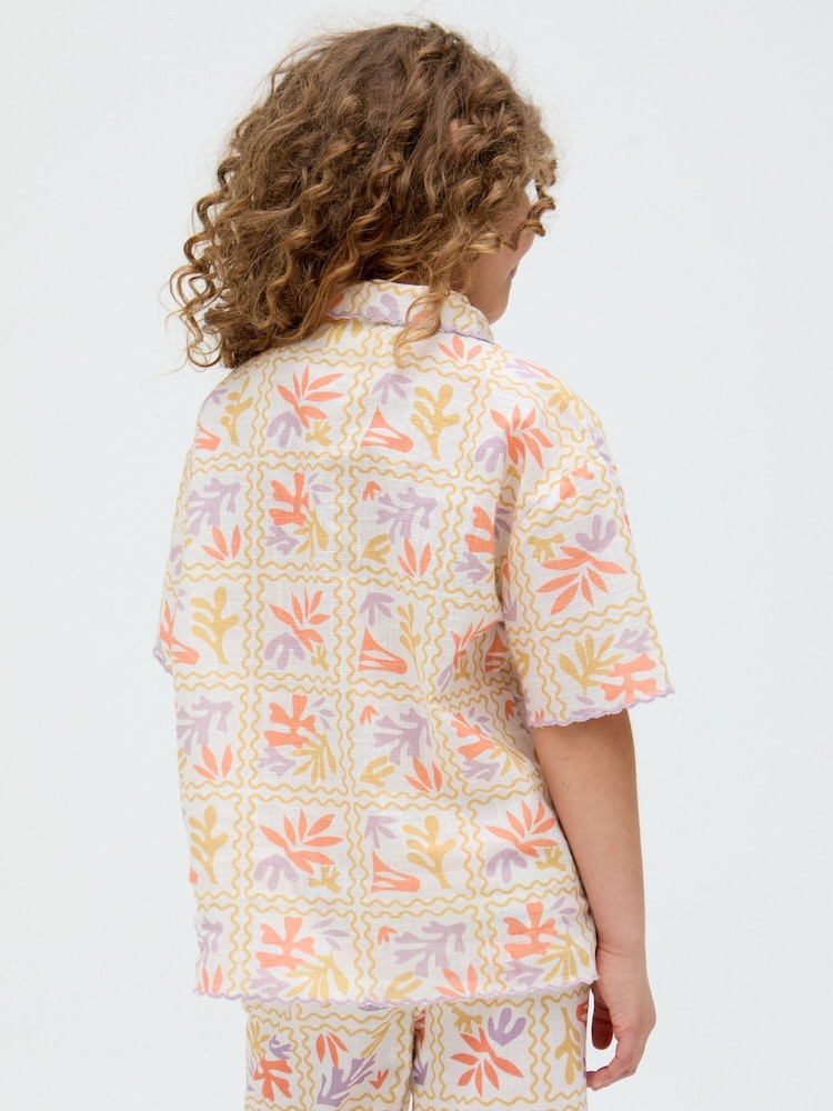 Raffya Cream Gilly Printed 100% Cotton Shirt - Image 2 of 4