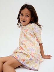 Raffya Cream Gilly Printed 100% Cotton Shorts - Image 3 of 4