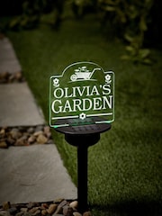 Personalised Solar Powered “Wheelbarrow” Garden Sign by Loveabode - Image 4 of 4