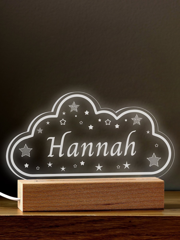 Personalised Cloud Shape & Stars in Night Light by Loveabode - Image 1 of 4