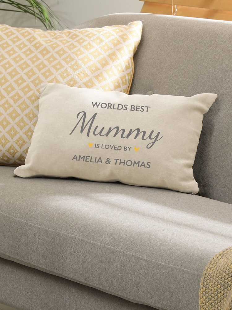 Personalised “World Best” Oblong Cushion by Loveabode - Image 1 of 4