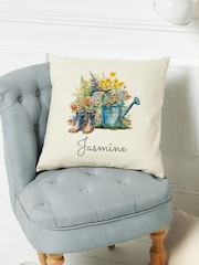 Personalised Flowered Cushion by Loveabode - Image 1 of 4
