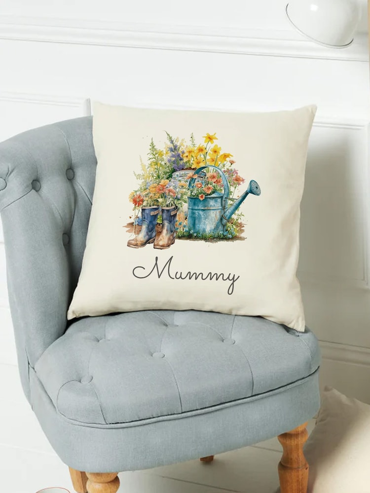 Personalised Flowered Cushion by Loveabode - Image 2 of 4