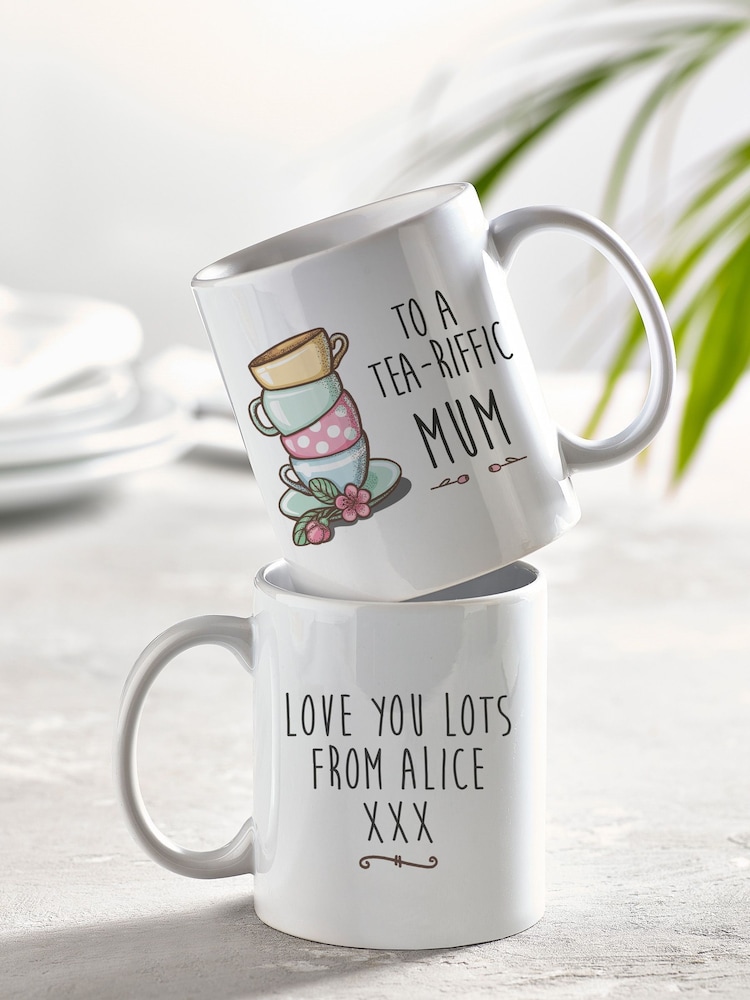 Loveabode Natural Personalised Tea-Riffic Mug & Coaster Set - Image 2 of 4
