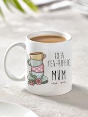 Loveabode Natural Personalised Tea-Riffic Mug & Coaster Set - Image 3 of 4