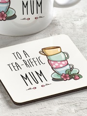 Loveabode Natural Personalised Tea-Riffic Mug & Coaster Set - Image 4 of 4