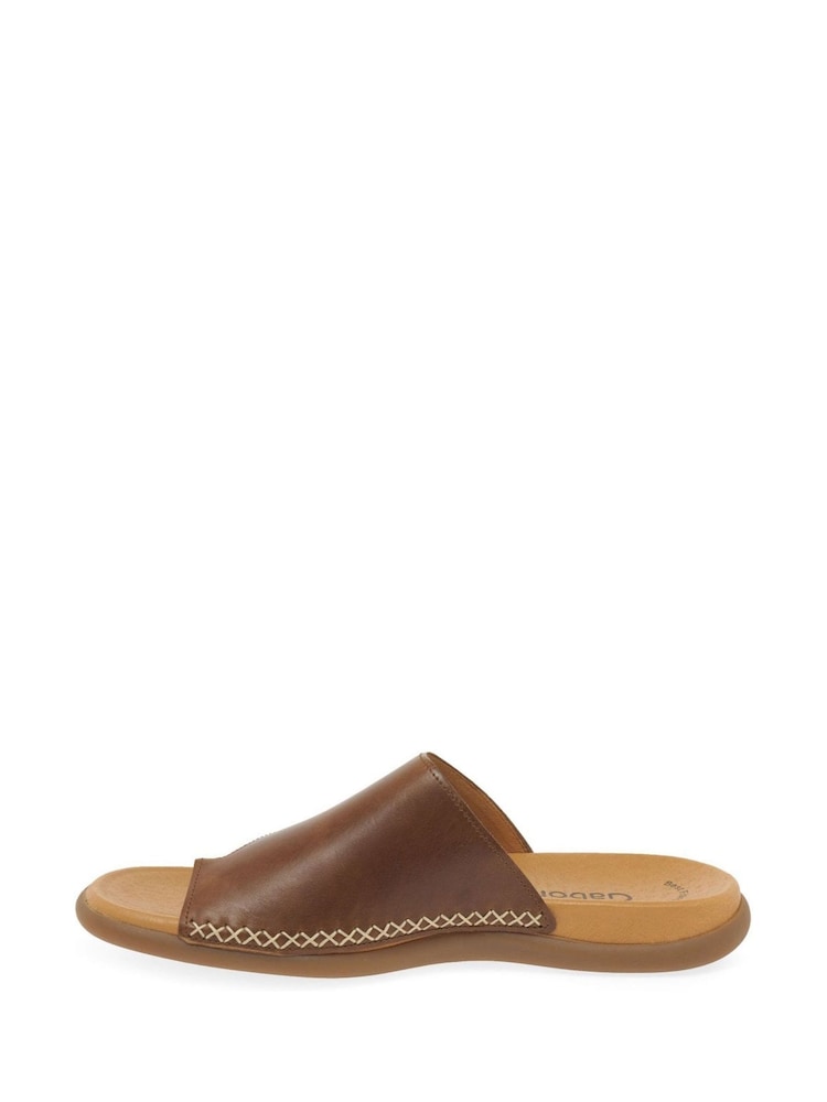 Gabor Lanzarote Leather Basic Brown Mules - Image 2 of 5 Gabor Lanzarote Leather Basic Brown Mules - Image 2 of 5