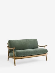 Relaxed Chenille Forest Green Hampton 2 Seater Sofa - Image 3 of 7