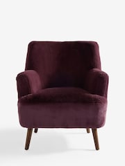 Oslo Faux Fur Burgundy Brown Carter Accent Chair - Image 2 of 7