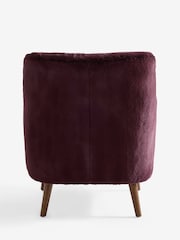 Oslo Faux Fur Burgundy Brown Carter Accent Chair - Image 6 of 7