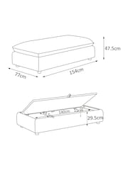 Brushed Weave Light Olive Green Crosby Large Modular Footstool With Storage - Image 4 of 10