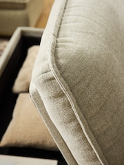 Brushed Weave Light Olive Green Crosby Large Modular Footstool With Storage - Image 6 of 10