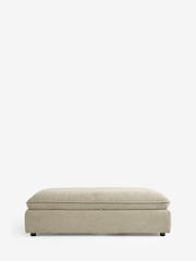 Brushed Weave Light Olive Green Crosby Large Modular Footstool With Storage - Image 8 of 10